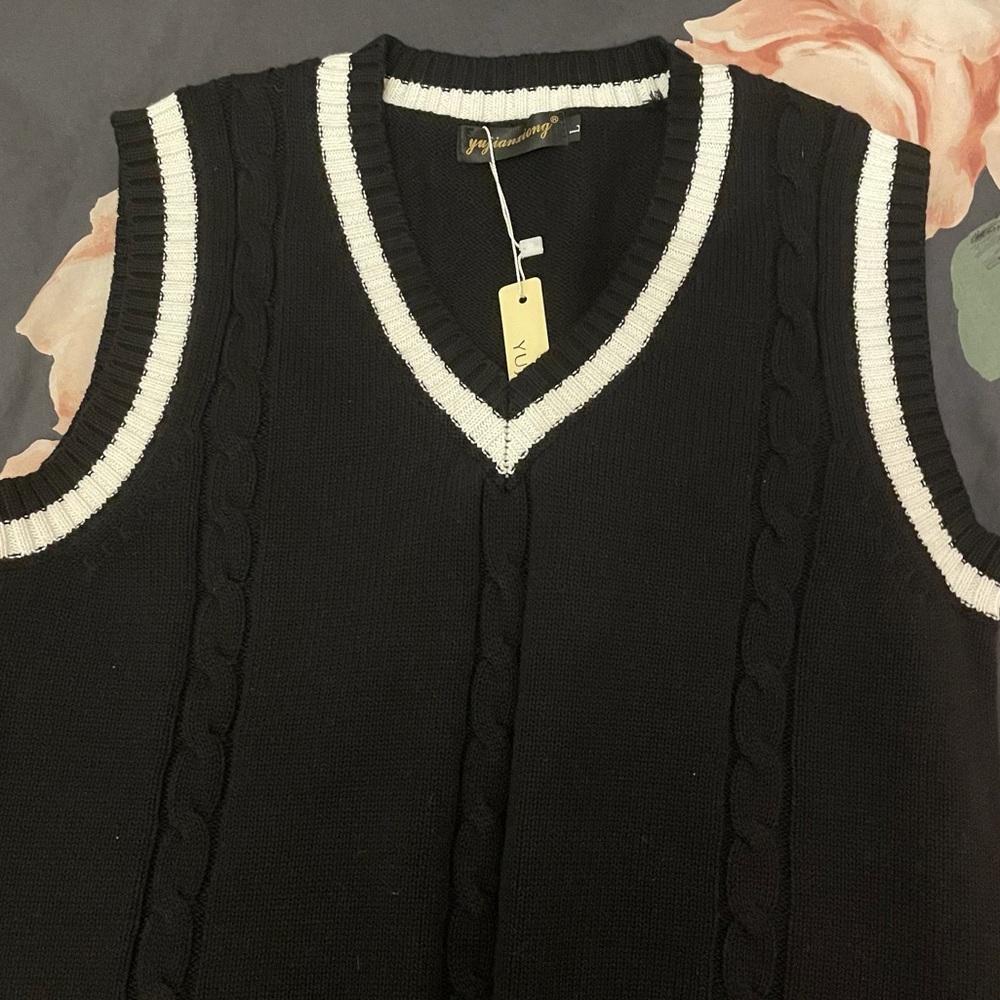 black and white striped sweater vest :)